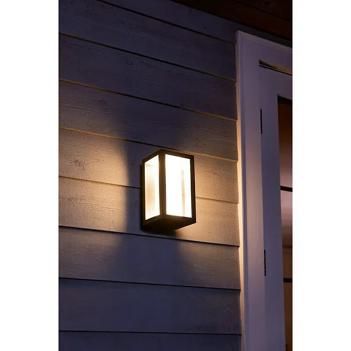 Philips Hue Aplique exterior LED Impress rectangular - 8 W, 14,1 x 12 x 24 cm, Negro, IP44