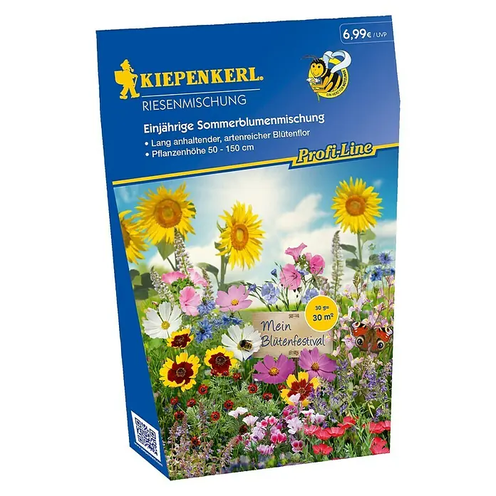 Kiepenkerl Profi-Line Blumensamenmischung - Riesenmischung, Verschiedene Sorten, Blütezeit: Mai, 30 m² - Linke Seitenansicht