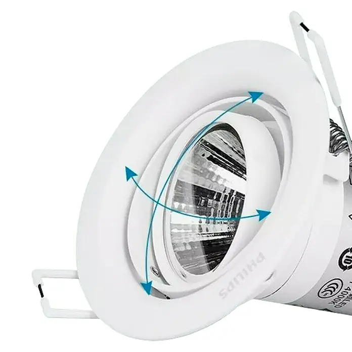 Philips Downlight LED empotrable redondo Pomeron - 7 W, Ø x Al: 9 x 7,05 cm, Blanco, Blanco neutro