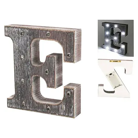 Letra LED de madera