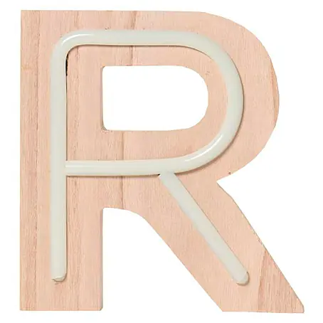 Letra LED neón de madera