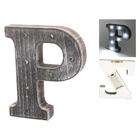 Letra LED de madera