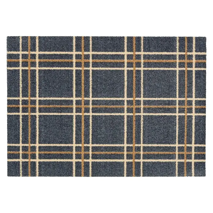 Astra Miabella Sauberlaufmatte Karos - Blau/Braun/Beige, 50 x 70 cm, 100 % Polyamid - Ansicht von oben