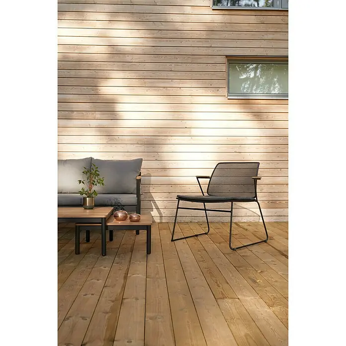 SENSUM Set lounge namještaja - 3-dij., Aluminij/eukaliptus, Antracit-svijetli eukaliptus