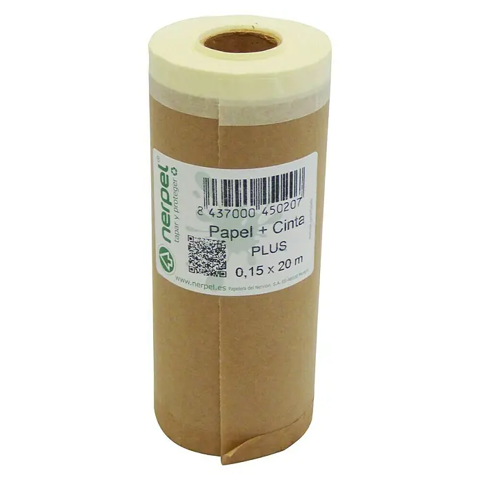 Rollo de papel + Cinta Plus - L x An: 20 m x 15 cm, Absorbente