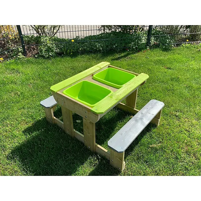 Wendi Toys Dječji stol za piknik - D x Š x V: 80 x 100 x 53 cm, Prirodna-zelena - Živopisni prikaz