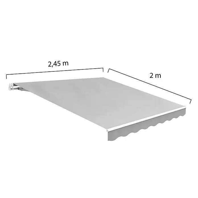 SmartSun Toldo de brazos articulados Easy Lite - Gris piedra, Ancho: 2,5 m, Caída: 2 m