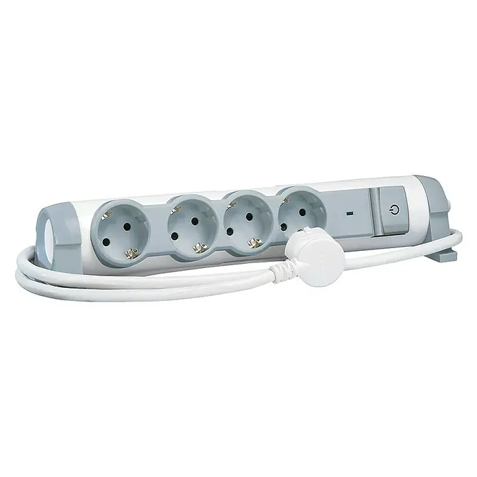 Legrand Base de enchufe múltiple Confort/Seguridad - 4 ud., Blanco, 1,5 m