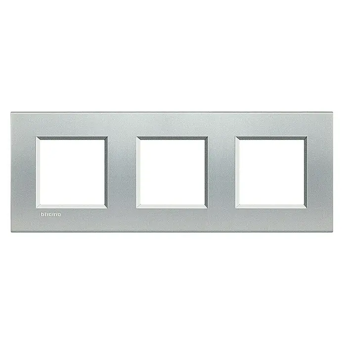 Bticino Living Light Marco - Plateado, x 3, Plástico, Montaje en la pared