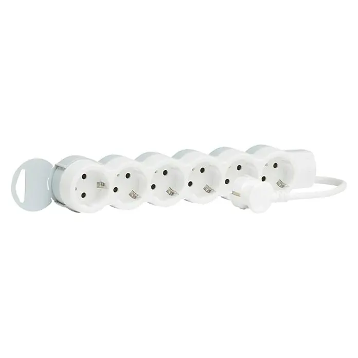 Legrand Base de enchufe múltiple Standard - 6 ud., Blanco, 1,5 m