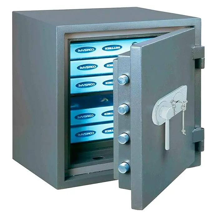 Rottner Brandschutztresor Fire Profi Premium - Doppelbart-Hochsicherheitsschloss, L x B x H: 45,5 x 48 x 67 cm, Anthrazit