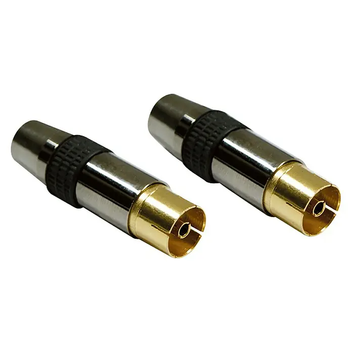 Metronic Conector coaxial TV H/H - 2 x conector hembra coaxial, Largo: 105 cm