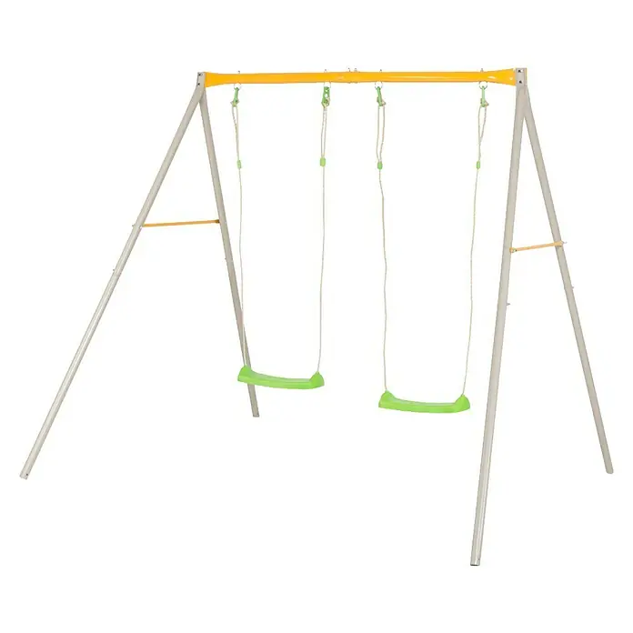 Columpio Duetto - L x An x Al: 206 x 185 x 190 cm, Plástico, Plata/Verde/Naranja