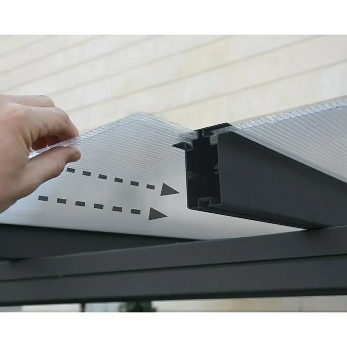 Terrassenüberdachung Tuscany LED - Tiefe: 3 m, B x H: 5,46 x 2,1 m, Anthrazitgrau