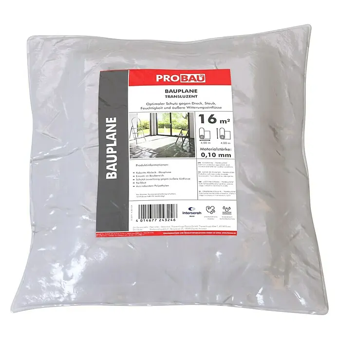 Probau Građevinska cerada - 4 x 4 m - Pogled sprijeda