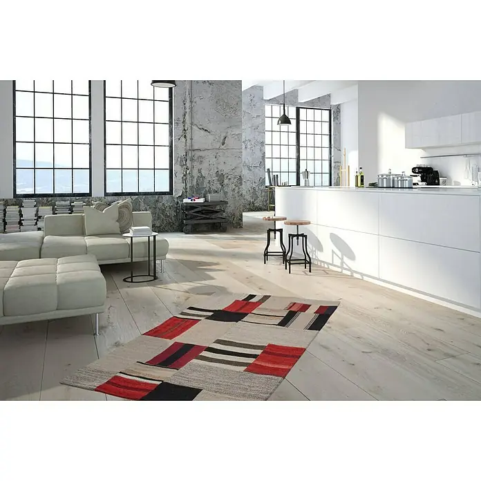 Kayoom Flachgewebeteppich Intenso 240 - Multi, 150 x 80 cm, 80 % Wolle, 20 % Baumwolle - Stimmungsaufnahme