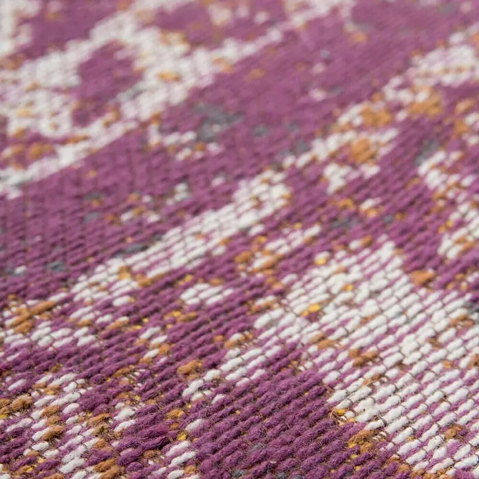 Kayoom Flachgewebeteppich Solitaire 310 - Gelb/Rot/Grau, 290 x 200 cm, 100 % Baumwolle - Detailaufnahme