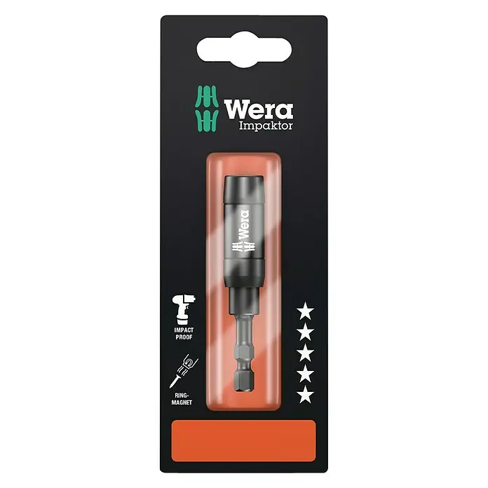 Wera Premium Plus Držač bitova Rapidaptor 897/4 Impaktor - 2 zone uvijanja, Prikladno za: Bitovi s vanjskim šesterobridnim pogonom ¼″ - Pogled sprijeda