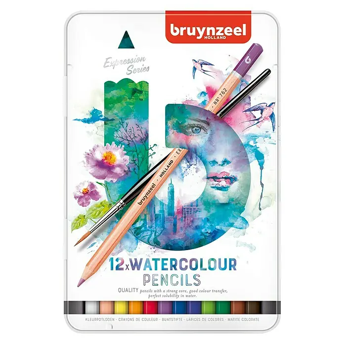 Talens Bruynzeel Set de lápices de dibujo Watercolour - 12 ud., Multicolor