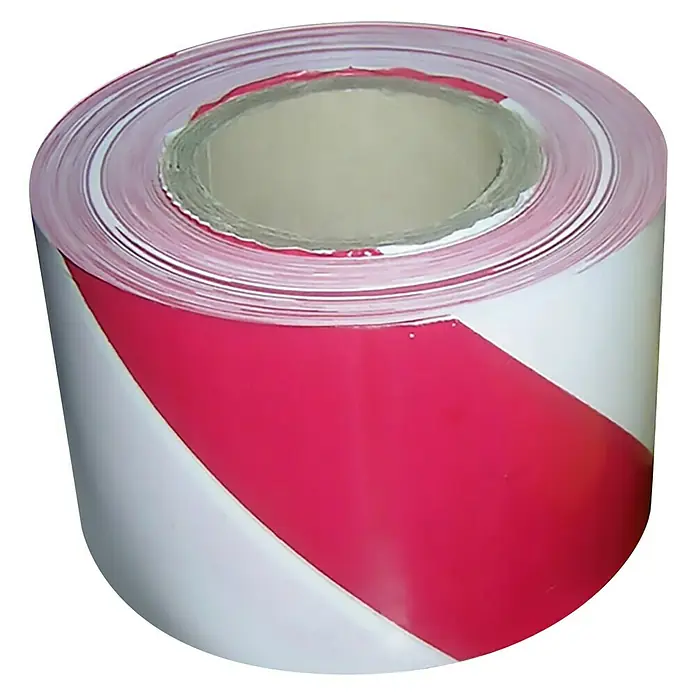 Cinta de señalización - 200 m x 8 cm, Rojo/Blanco
