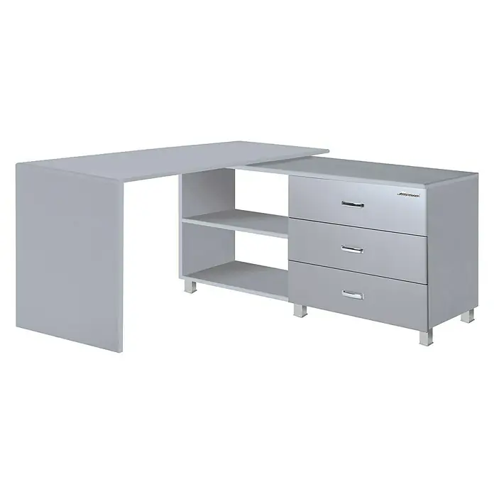Phönix Miami Schreibtisch - L x B x H: 120 x 145 x 76 cm, Grau - Vorderansicht