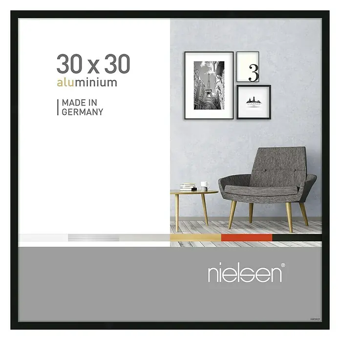 Nielsen Bilderrahmen Pixel - Schwarz, 30 x 30 cm, Aluminium - Vorderansicht
