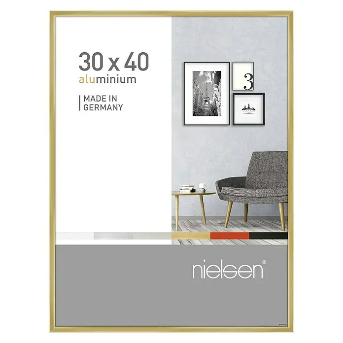 Nielsen Bilderrahmen Pixel - Gold, 30 x 40 cm, Aluminium - Vorderansicht