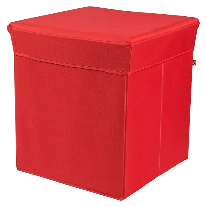 Phönix Sitz- & Aufbewahrungsbox Stor it - L x B x H: 41 x 41 x 44 cm, Polyester, Rot - Vorderansicht