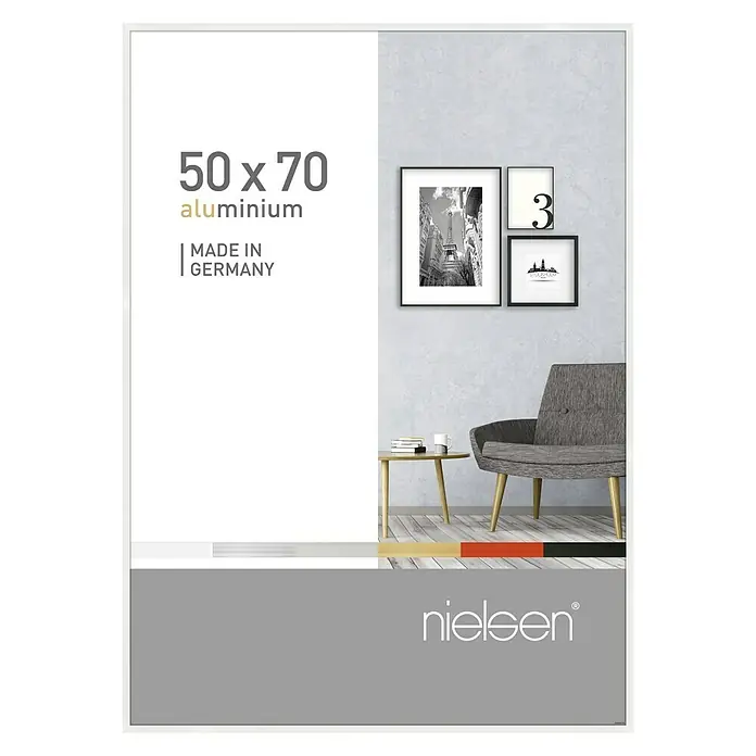 Nielsen Bilderrahmen Pixel - Weiß, 50 x 70 cm, Aluminium - Vorderansicht