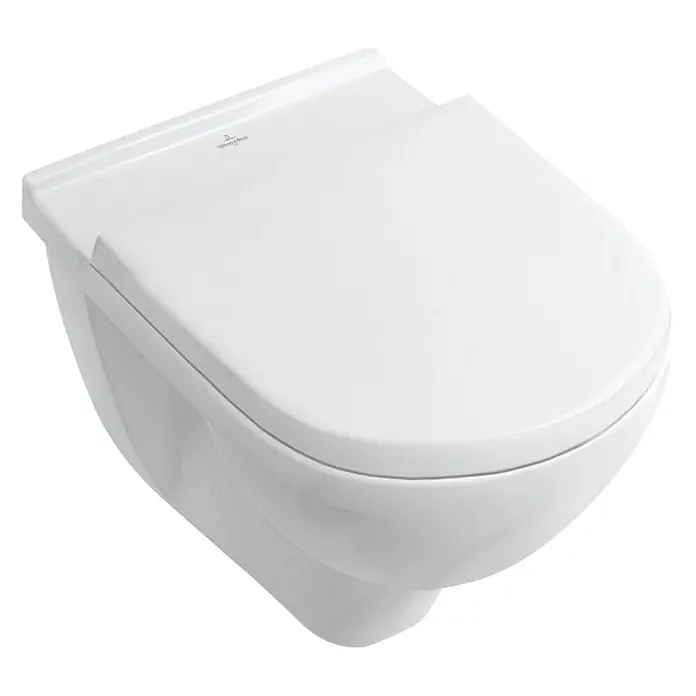Villeroy & Boch O.novo Wand-WC Typ 2 - Spülrandlos, Ohne Beschichtung, Spülform: Tief, WC Abgang: Waagerecht, Weiß - Vorderansicht