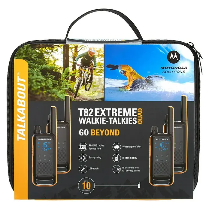Motorola Solutions Walkie Talkie Talkabout T82 Quad - Reichweite ca.: 10 km, Anzahl Kanäle: 16 Stk. - Vorderansicht