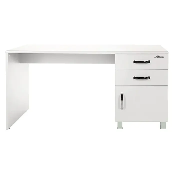 Phönix Miami Schreibtisch - L x B x H: 150 x 70 x 74 cm, Weiß - Vorderansicht