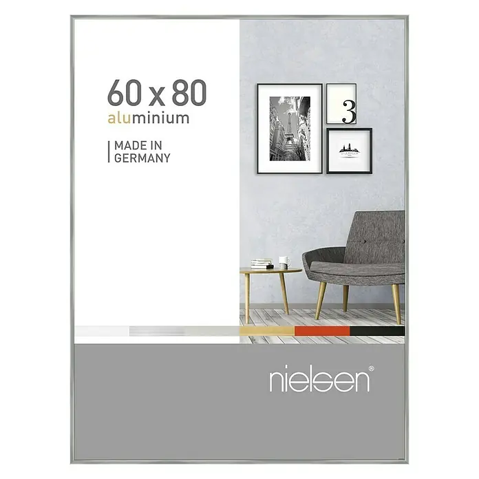 Nielsen Bilderrahmen Pixel - Silber, 60 x 80 cm, Aluminium - Vorderansicht