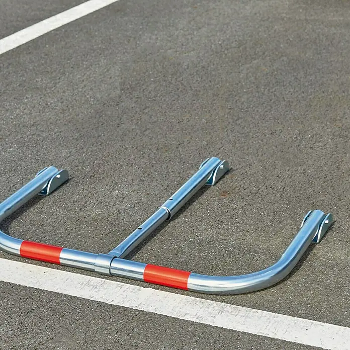 Mottez Estribo de aparcamiento B310P - Altura: 75,5 cm, Acero, Montaje en suelo