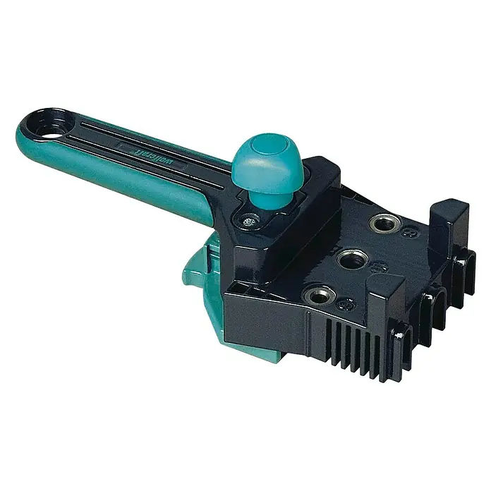 Wolfcraft Guía para espigas - Plástico, Topes integrados