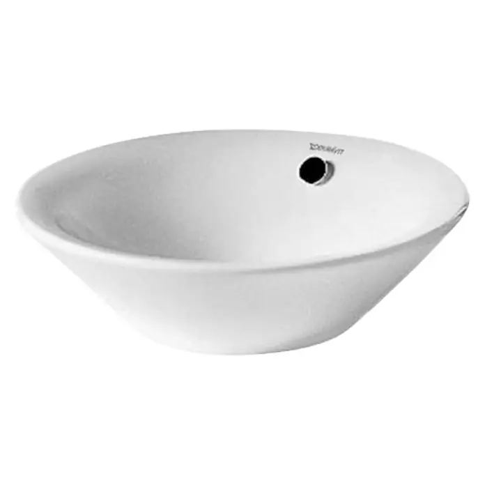 Duravit Starck 1 Waschschale Typ 2 - Durchmesser: 53 cm, Mit schmutzabweisender Glasur, Hahnloch: Ohne, Mit Überlauf, Weiß - Vorderansicht