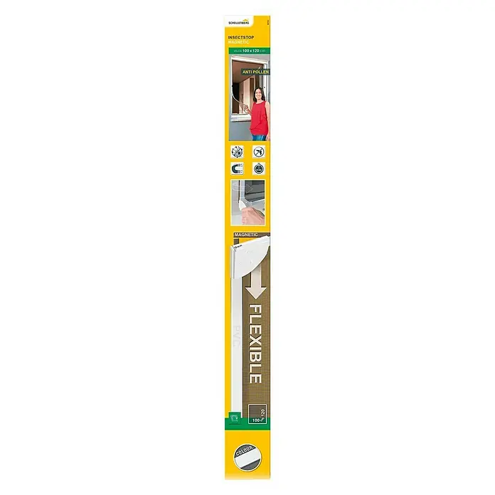 Schellenberg Insect Stop Mosquitera para ventana Magnetic - An x Al: 100 x 120 cm, Blanco, Poliéster