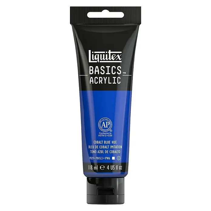 Liquitex Basics Acrylfarbe - Farbe: Kobaltblau, 118 ml, Tube - Vorderansicht
