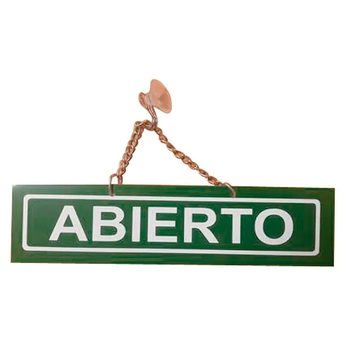 Cartel Abierto/Cerrado - L x An x Al: 18 x 5 x 0,5 cm, Metal