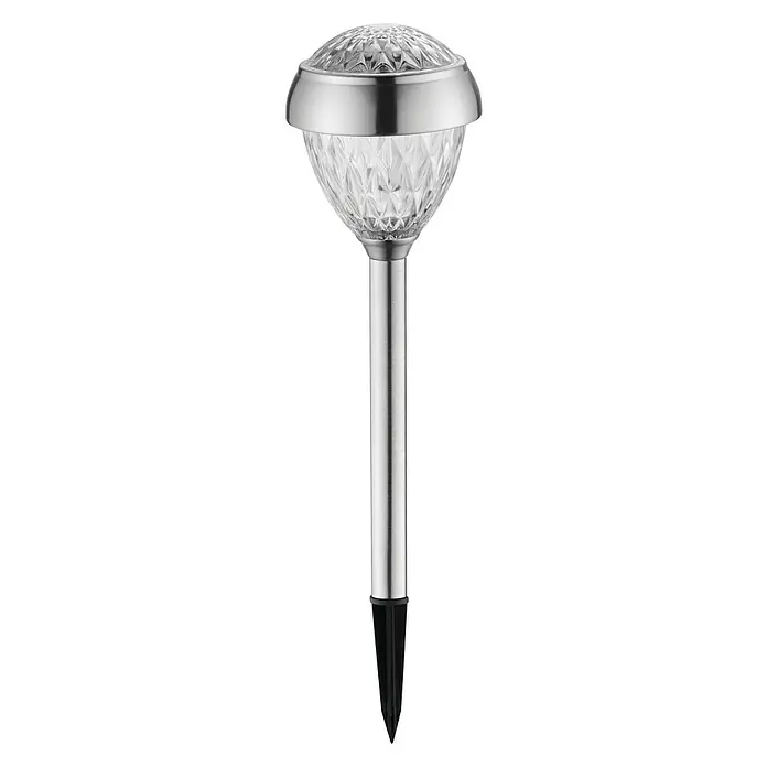 BAUHAUS LED solarna baklja LED - Srebrne boje, Ø x V: 12,1 x 44 cm