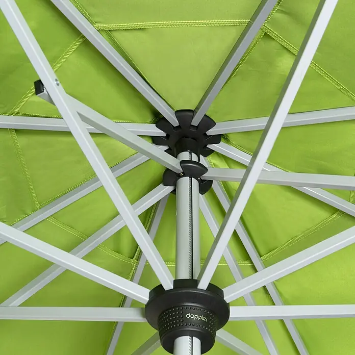 Doppler Sonnenschirm Active Teleskop - Fresh Green, Durchmesser: 333 cm - Ansicht von unten
