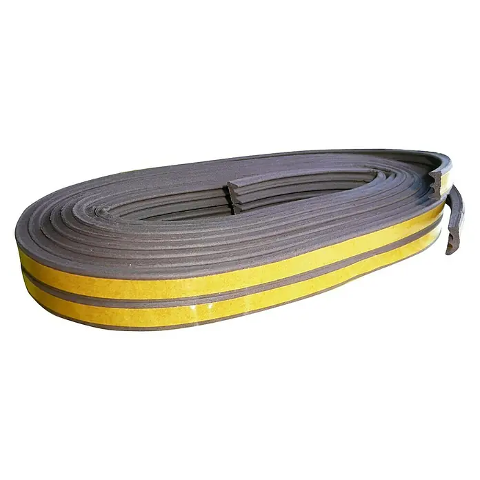 Burlete para ventanas Formato E - Marrón, Largo: 6 m, Desajustes de 1 - 3,5 mm