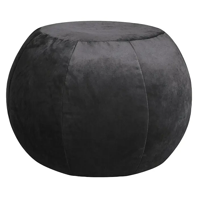 Sitting Point Sitzhocker Plump Veluto - Anthrazit, Ø x H: 45 x 50 cm, 100 % Polyester - Vorderansicht