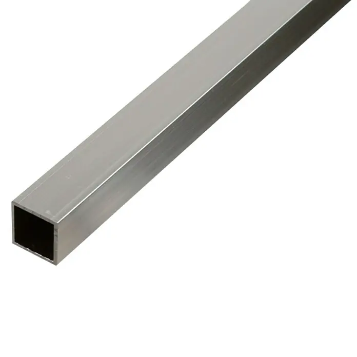 Tubo de forma cuadrada - L x An x Al: 1.000 x 30 x 30 mm, Aluminio, Plateado, Anodizado
