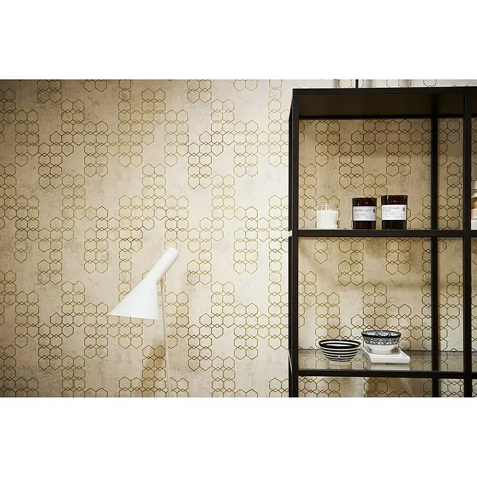 AS Creation New Walls Vliestapete Grafik - Creme/Gold, Grafisch, 10,05 x 0,53 m - Stimmungsaufnahme