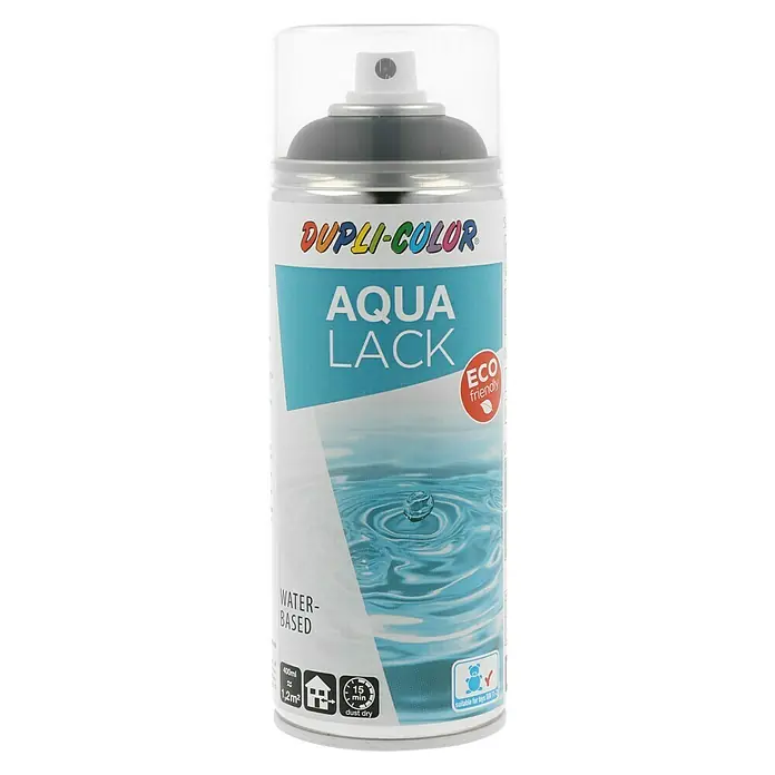 Dupli-Color Aqua Lackspray RAL 9005 - Tiefschwarz, Matt, 350 ml - Vorderansicht
