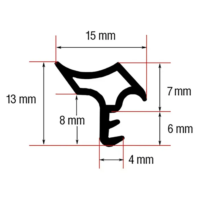 Dollex Türdichtung 013-01 - Weiß, 5 m, Passend für: Spaltenbreiten 3 - 6 mm - Detailaufnahme