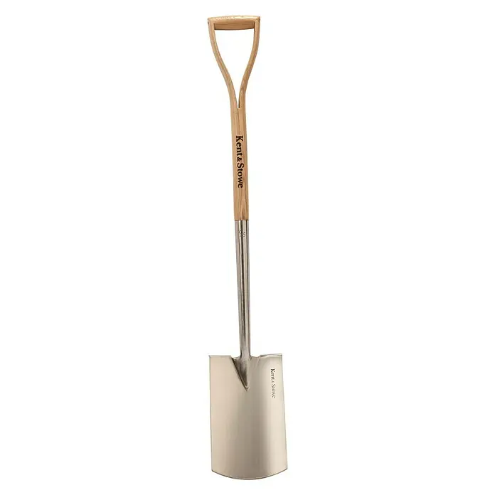 Kent & Stowe Gärtnerspaten - Arbeitsbreite: 18 cm, Langstiel - Vorderansicht