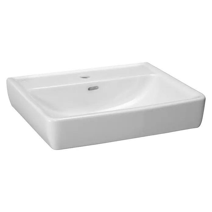 Laufen Pro Waschtisch A - 55 x 48 cm, Ohne Spezialglasur, Hahnloch: Mitte, Mit Überlauf, Weiß