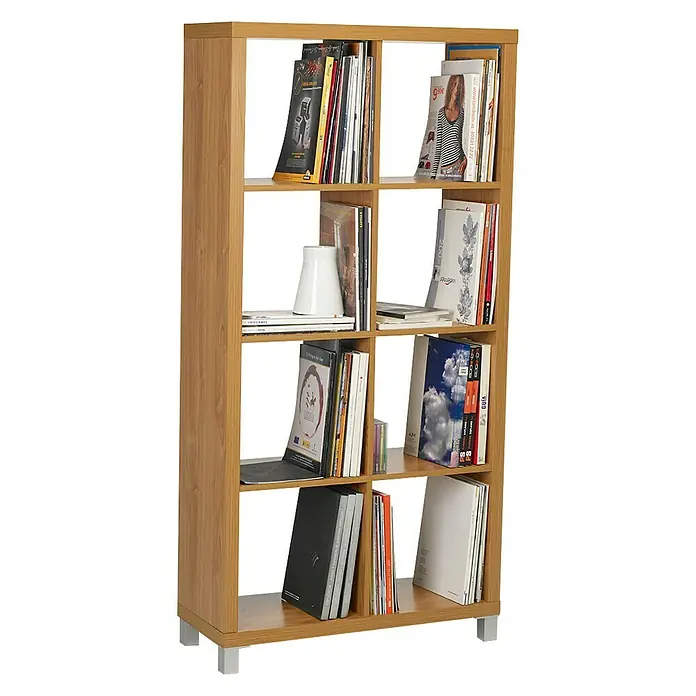 Estantería de madera Kubox 8 huecos - An x Al: 76 x 153 cm, MDF, Arce